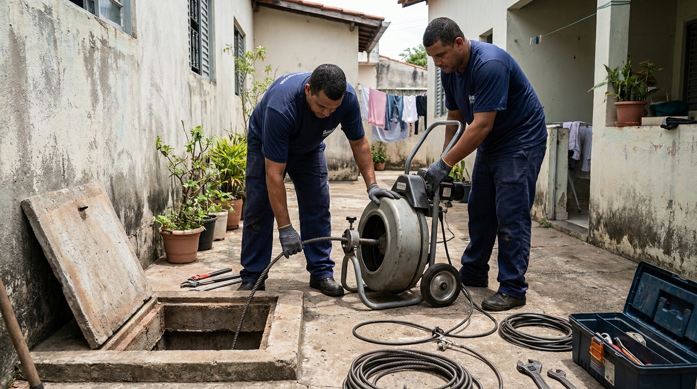 Desentupimento de Coluna Sanitária em Viamão‑RS